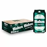 Mahou Clásica, Pack 24 Latas x 33cl, Cerveza Dorada Lager, Auténtica Cerveza Mahou Con Sabor Suave, Refrescante y Con Espuma Consistente, 4.8% Vol. Alcohol
