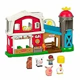 Fisher-Price Little People Granja de Cuidado de Animales. Juego con aprendizaje progresivo para niños pequeños de 1 a 5 años. Edición en italiano, español castellano, portugués e inglés. JGX09