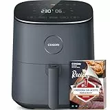 Cosori Freidora de Aire Duradera 4,7L, Máxima 230 °C, Air Fryer con 30+ Recetas en Español, 9 Programas, Diseño Moderno y Elegante, Silenciosa, Panel Táctil Sencillo, Gris, L501