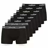 FM London - Bóxers para hombre, suaves, ropa interior elástica para uso diario paquete de 4/8, Negro (Pack de 8), 5XL