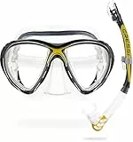 Cressi Big Eyes Evolution & Kappa Ultra Dry Schnorchel - Pack de snorkel (tubo y gafas), Color Transparente/Amarillo, Talla Única