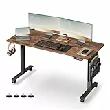 VASAGLE Escritorio Eléctrico de Altura Regulable, 60 x 140 x (72-120) cm, Ajuste Continuo, Función de Memoria con 4 Alturas, Marrón Rústico LSD174X01