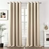 MIULEE Cortinas Salon Opacas 2 Piezas Modernas 140x245 CM, Beige Cortina Dormitorio Sala Anti Luz, Habitacion Cortina Opaca Ventana con Ojales, Fuerte y Suave Cortinas Opacas Termica Aislante Blackout