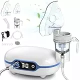 Sentasi Nebulizador Compresor Eléctrico Inhalador para Niños y Adultos bebes,Pantalla Digital LED Aerosoles Portatil Ultrasónico con mascarilla Tratamiento de Enfermedades Respiratorias Tos Asma