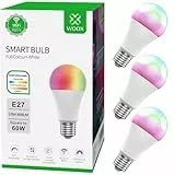WOOX Bombillas inteligentes WiFi que cambian de color, funcionan con Amazon Alexa, Tuya y Google Home (paquete de 3 unidades E27)