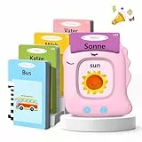 Tarjetas Flash Parlantes Juguetes Educativos para Niños 2+ Años 112 Hojas 224 Palabras Tarjetas Parlantes Juguetes de Aprendizaje Talking Flash Card (Alemán/Inglesas/Bilingüe Rosa)