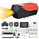 SHAVINGFUN Calentador de Aire Diesel 12V 5KW Calentador de Combustible Calefacción Estacionaria Calentador Diesel Aire Calentador de Estacionamiento Control Remoto con Interruptor LCD (Two Body Red)