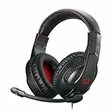 Redragon H211 Cronus - Auriculares negros con cable para juegos, sonido envolvente estéreo, micrófono con cancelación de ruido, retroiluminación RGB dinámica, controladores de 40 mm, auriculares