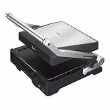 JATA GR1100 - Parrilla Electrica Grill y Plancha de Cocina 2000 W. Con Placas Mixtas Antiadherentes de 27,5 x 24 cm. Tapa Superior Adaptable. 6 posiciones. Apertura 180º
