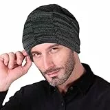 Gorro de Invierno para Hombre, Gorro de Punto cálido para Hombre, Gorro para Deportes al Aire Libre, Gorro de Invierno Forrado, Modelo Tejido con Forro Polar Interno Suave