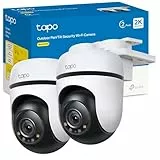 Tapo C510W – Pack de 2 Cámaras Wi-Fi para Exterior 3K 5MP IP65 con Rotación 360°, IA, Visión Nocturna y Modo Privacidad