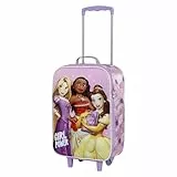 Disney-Maleta Trolley Soft 3D, 17 x 33 x 52 cm, Capacidad 26 L, Lila Princesas