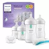 Philips Avent Set de regalo para recién nacidos: 4 biberones con sistema AirFree, chupete ultra soft y escobilla, de 0-12 meses (modelo SCD657/11)