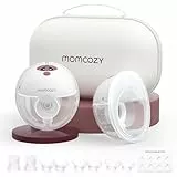 Momcozy M5 Sacaleches Eléctrico Manos Libres, Extractor de Leche Portátil de Boca de Bebé Brida de Doble Sellado con 3 Modos y 9 Niveles, Sacaleches Manos Libres, 24 mm (2, Rojo)