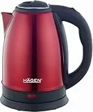 Hagen - Hervidor eléctrico sin cable - Acero inoxidable - 1,8L - HA5525-RED-Rojo