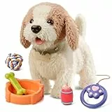 OR OR TU Juguetes Perro para Niños, Camina y Ladra con Correa, Juguete Interactivo Realista Perro Peluche Electrónico Mascotas Cachorro para Niños 3 4 5 6 7+ Años Niñas Niños Regalo