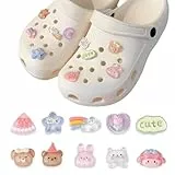 GXGM 10 Piezas Adornos para Zapatos, Adornos para Zapatos de sandalias de zueco para Zapatos y Pulseras de Niñas, Regalos de Fiesta, Cloruro de Polivinilo
