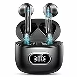 Drsaec Auriculares Inalámbricos Bluetooth 5.3 con HD Mic, 2022 Nueva HiFi Estéreo, Cascos In-Ear, IP7 Impermeable 42H Cancelación de Ruido, Pantalla LED, USB-C