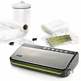 FoodSaver Máquina de vacío FFS005X con compartimiento de almacenamiento de rodillos y cortadores, función de pulso para alimentos frágiles, incluye accesorios y bolsas de vacío a juego