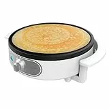 Cecotec Crepera Eléctrica Fun Creepy. Potencia 1200W, Revestimiento Antiadherente, Rodillo espaciador y Espátula, Potencia regulable, Indicador Luminoso, 30,5cm Diámetro