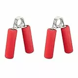 Relaxdays 16 Fortalecedores de Mano, Ejercitadores de Dedos, Gomaespuma y Hierro, 12 x 9,5 x 3 cm, Rojo