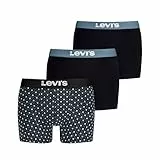 Levi's Minimal All Over Print Boxer Slip, Black Combo, S (Pacco da 3) Uomo