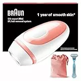 Braun Luz Pulsada Silk-Expert Mini Depiladora IPL, Reducción Del Vello En Casa, Con Funda De Viaje, Tamaño Compacto, Fácil, Segura Y Eficiente, Blanca/Rosa, PL1014