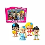 Pinypon - Pack 4 Figuras de Cuentos, Incluye Ricitos de Oro, Princesa del Hielo, Príncipe de la Lámpara Mágica y Princesa del Océano, Más de 20 Accesorios Temáticos, Famosa (PNY87000)