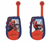 LEXIBOOK, Spider-Man, Walkie-Talkies Digitales para niños, 2 km de Alcance de transmisión, función Morse Light, Clip para cinturón para Transporte, Funciona con Pilas, Azul/Rojo, TW25SP