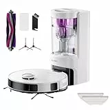 EUREKA E10s 2.Gen - Robot de aspiración y fregona + estación de extracción multiciclón sin Bolsa (4000 Pa, detección automática de alfombras y elevación automática, navegación LiDAR, Ideal contra