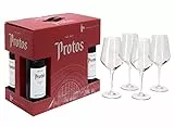 Protos Crianza - Vino Tinto Ribera del Duero 4 botellas x 75cl, Tempranillo 100%, Estuche regalo con 4 copas