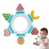 Fruta Mordedor Chupete Regalo Ideal Cosas Tous Bebés Juguete 0 3 6 9 Meses Dentición, Juguetes Sensoriales Silicona Educativo Dientes Masticar, Recién Nacido Niño Niña Navidad Cumpleaños Regalo, Azul