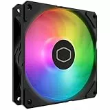 Cooler Master SickleFlow Edge 120 ARGB - Ventilador PC 120 mm (690~2500 RPM, PWM), Alto Flujo de Aire (70,7 CFM) y Presión Estática (3,61 mmH2O), ARGB Gen2, Máximo 32,8 dBA - Negro