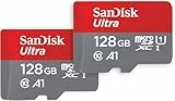 SanDisk 128 GB Ultra microSDX con adaptador SD, hasta 140 MB/S, Rendimiento de apps A1, UHS-1 Clase 10 U1