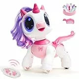 SGILE Regalos de unicornio para niñas, juguete robot programable con mando a distancia, función de entrenamiento y control de gestos, danza, música, juguete recargable