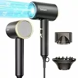 Dekuri Secador de Pelo Ionic, 1800W, secado rápido, ultraligero 330g, 2 velocidades, 3 ajustes de calor, con difusor y concentrador. Calidad salón para mujeres y hombres - Dorado