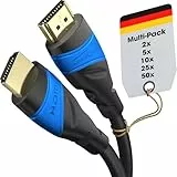 KabelDirekt – Cable HDMI 8K / 4K – 5x 3m y más longitudes (0,15m–22,5m) – Cable HDMI diseñado en Alemania – Soporta 10K/8K@60Hz / 4K@120Hz – HDMI Cable para TV, PC, PS5, Xbox, Switch