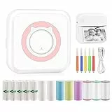 GuKKK Mini Impresora Fotográfica para Movil, Impresora Bluetooth Inalámbrica, Impresora Termica Portátil, Con 13 Rolls of Paper, para Fotos Nota