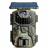 iZEEKER Cámara de Caza Solar, 4K 30fps 48MP Cámara Caza Nocturna con Batería de 2600 mAh 850nm IR LED Brillo Impermeabile IP66 para Vigilancia de la Vida Silvestre y Seguridad Interior