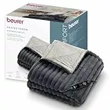 Beurer Stockholm Manta calefactora, Manta térmica acogedora de Material Superior Lujoso con 6 Niveles de Temperatura, con Apagado automático y Sistema de Seguridad, Lavable a máquina a 30 °C, Gris