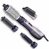 BaByliss Cepillo de Aire Multistyle - Cepillo Secador de pelo, Tecnología iónica antiencrespamiento, Sistema cerámico, 4 accesorios, Versátil, Seca, Alisa, Moldea, Agrega Volumen, negro, AS121E