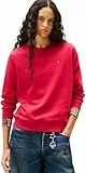 Tommy Jeans Jersey Mujer Crew Neck con Cuello Redondo, Rojo (Ruby Rhubarb), M
