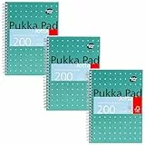 Pukka Pad 507850 - Cuaderno de anillas (tamaño A5, 3 unidades, 80 gsm, 200 páginas), color verde