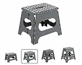 ARREGUI TB-027-G Taburete Plegable Cocina o Baño| Escalera Pequeña | Taburete Infantil | Banqueta | Escalón para Adultos y Niños (hasta 150Kg) | 27 cm de Altura | Gris