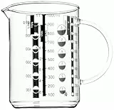 WMF Gourmet - Jarra de Medida 1L de Cristral Borosilicatado Resistente al Calor con Escala para Litros, Mililitros, Tazas y Gramos