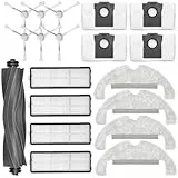 JINDEHUI Kit Accesorios de Recambios para Dreame D10 Plus Gen 2 Robots aspiradores RLD32GD Repuesto, 1 Cepillo Principal, 6 Cepillos Laterales, 4 filtros Hepa,4 paños para fregona Mopa,4 Bolsas