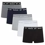 Reebok Hombres Bañador Negro/Blanco/Gris/Azul Marino/Gris Oscuro Paquete de 5 XL