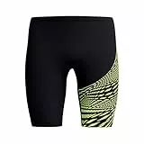 Speedo Medley Logo Jammer para Hombre, Black/Hyper Yellow, 32