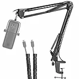 YOUSHARES Soporte de Micrófono Ajustable Profesional y Soporte de Tubo Compatible con el Micrófono de Condensador USB Elgato Wave 1 & Wave 3