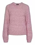 PIECES Pcnuella LS O-Neck Knit BC Jersey de Punto, sobre Rosa/Detalle: Hilo cdan Mixto, S para Mujer